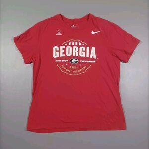 Georgia Bulldogs Shirt Mens M Red Nike Tee‎ 2021 National Champions